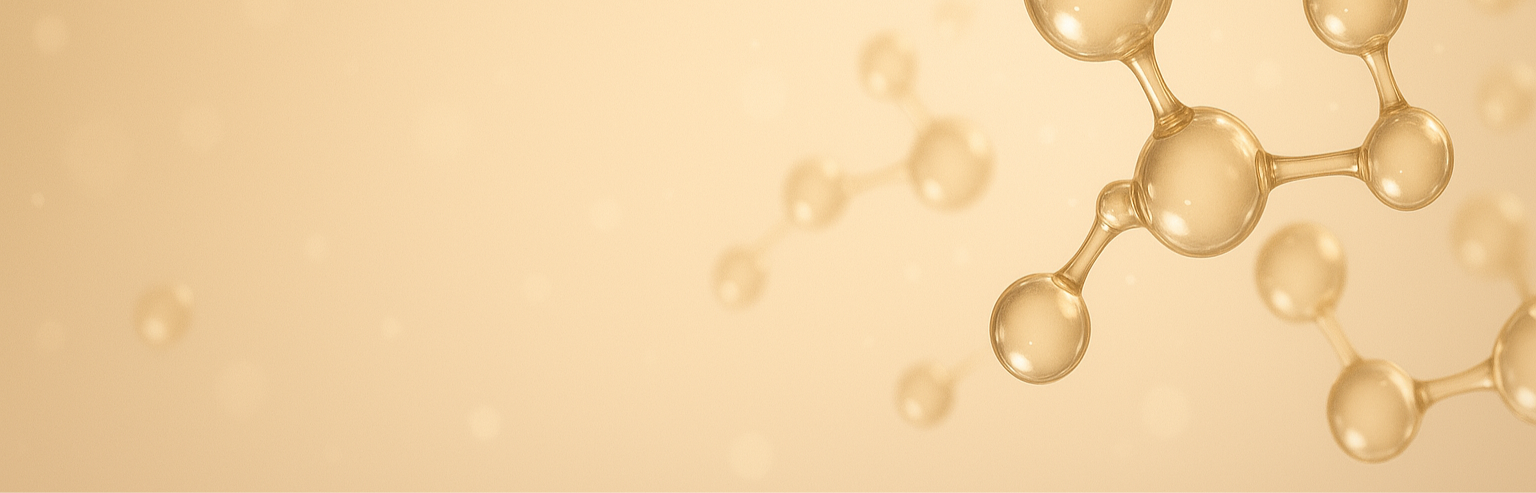 Molecular structure with a beige background